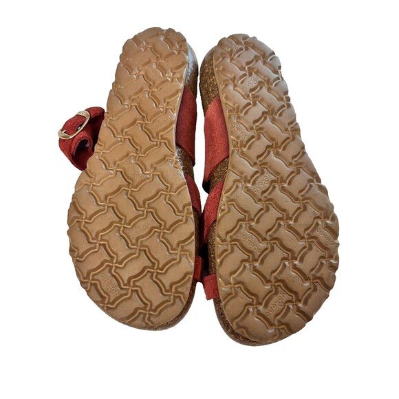 Yokono Womens Strappy Suede Sandals Cayenne Orange Size 7.5 Made In Spain - Picture 10 of 14